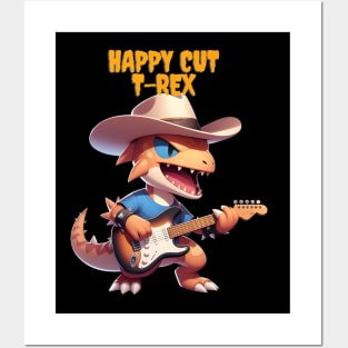 Happy Cut T-Rex Posters and Art